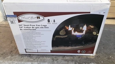 NIB: 24" Vent-Free Dual-Gas Dual-Burners FIREPLACE Concrete LOGS - Image 1 of 4