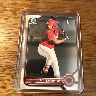 2022 Bowman Chrome Baseball 1st Bowman Card # BCP-93 Braylin Minier - Image 1 of 4