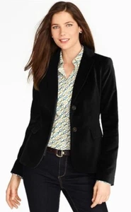 Talbots Petites Black Velvet 2-Button Blazer NWOT $149 - Picture 1 of 8