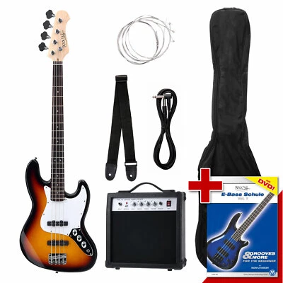 Rocktile E-Bass Gitarre Starter Set Bassgitarre Combo Verstärker Gigbag Zubehör - Bild 1 von 4