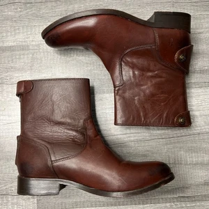 FRYE Mujer Melissa Cuero Botón Cremallera Corto Marrón Botas Western Talla 6 - Imagen 1 de 7