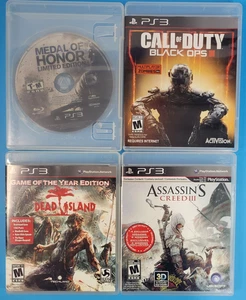 (4) PlayStation 3 PS3 Bundle Lot Call of Duty Dead Island Assassins Creed Honor - Picture 1 of 6
