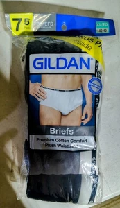 Men's Gildan Bonus 7 Pack Briefs Size 40-42 XL Gray Black NEW Cotton - Picture 1 of 3