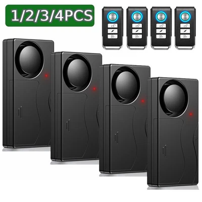 150dB Bike Alarm Wireless Vibration Motion Sensor Waterproof Motorcycle w/Remote - Image 1 of 4