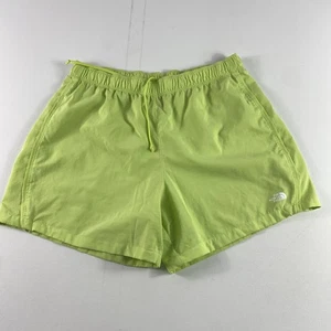North Face Shorts Womens Large Neon Green Running Quick Dry Athletic Outdoor - Picture 1 of 9