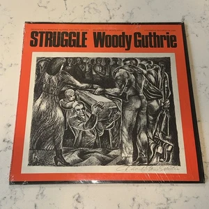 Woody Guthrie LP Struggle David Stone Martin Cover DSM M/M With Book - Foto 1 di 8