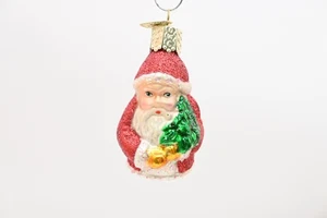 Vintage OWC Ornament Santa Claus Shape Green Christmas Tree Box #152 - Picture 1 of 6