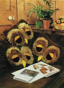 ~ Laminated Vintage 1970s Sewing Pattern For Cuddly Wise Owl Cushion Covers ~ - Picture 1 of 1