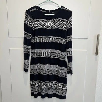 Vestido Suéter Mezcla Algodón Merino Cynthia Rowley Mujer Talla Lg Bodycon Tribal Foto 1 de 4