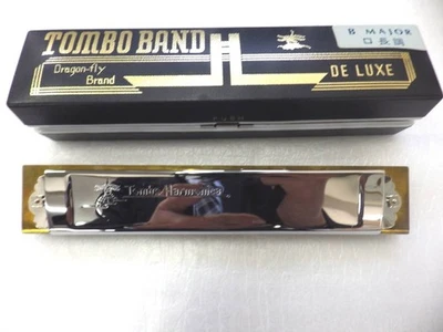 Tombow BDouble Note Harmonica B Major, 21 Holes, Wooden Body, Chrome Cover, Made - Image 1 of 3