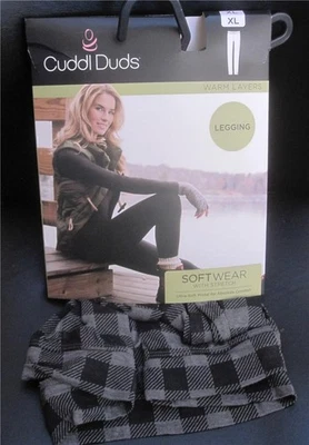 Leggings Cuddl Duds Gris/Negro Cuadros Guinga Nuevos con Etiquetas Talla XLarge Talla 8 Idea de Regalo Foto 1 de 4