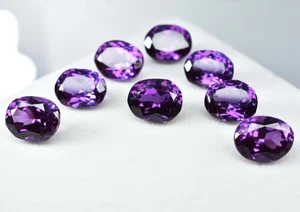 Lotto 8 pezzi pietre preziose sfuse ALESSANDRITE naturali cambio colore ovale 64 ct CERTIFICATE - Foto 1 di 10