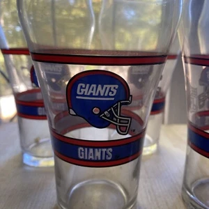 Vintage New York Giants Coca Cola Glass 90's Lot Of 6 - Picture 1 of 6
