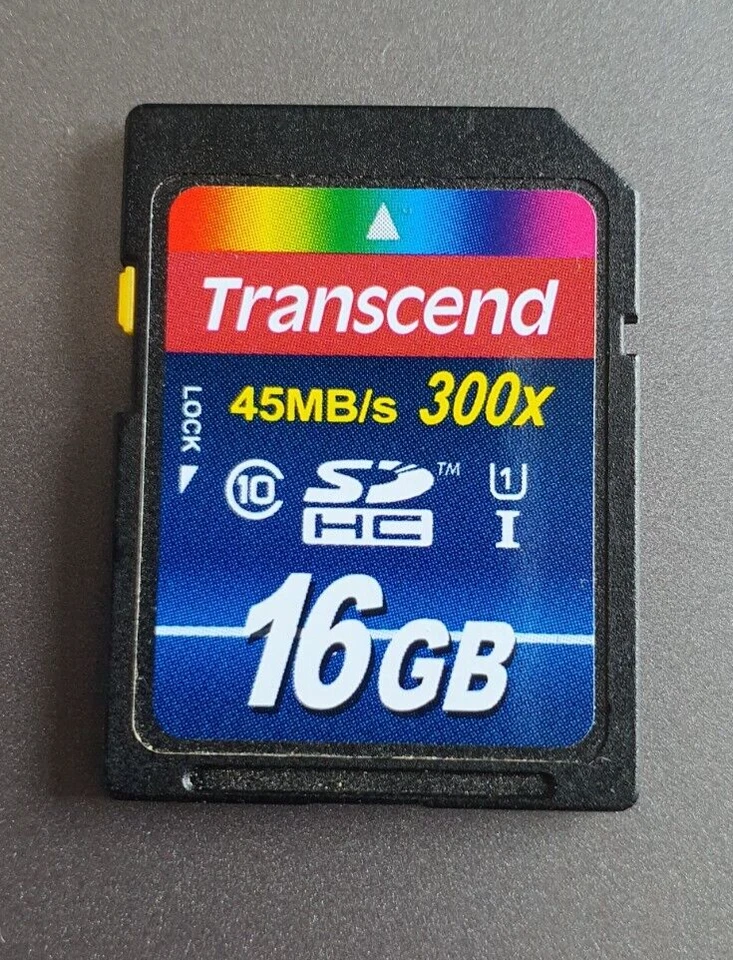 Transcend  16gb  SDHC Memory Card Data Storage , Class 10 , 300x , 45MB/S - Image 1 of 1