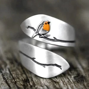 Simple Robin Bird Ring Jewelry Ring Christmas Jewelry Gift for Family for Women - Picture 1 of 6