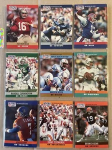 1990 NFL Pro Set Cards. Quarterbacks 9 Cards Lot (Straight From Packs) - Picture 1 of 4