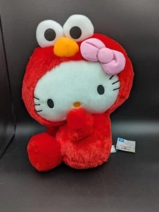 Sanrio Sesame Street Hello Kitty Elmo Red Side Sitting 14" inch Plush Japan - Picture 1 of 8