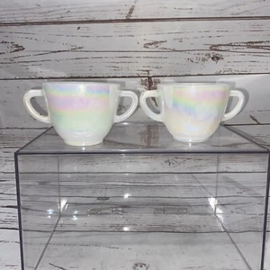 TAZAS MOONGLOW VINTAGE FEDERALES AZUCAREROS VIDRIO OPALESCENTE - Imagen 1 de 8