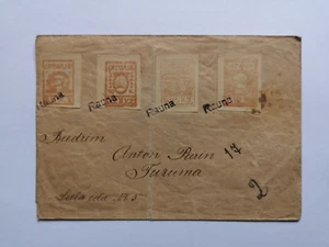 Old cover with Latvian provisional stamps from Rauna,1918 - Picture 1 of 2