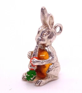 (B524) Conejo Plata con Zanahoria Dije Colgante Joyería - Imagen 1 de 6