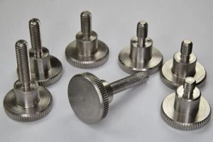 KNURLED THUMB SCREWS STAINLESS STEEL HAND GRIP KNOB BOLTS M4 HIGH TYPE SILVER - Picture 1 of 13