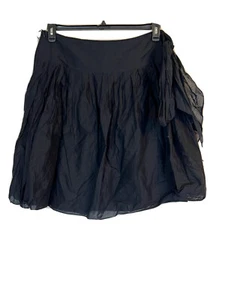 Women's Black  Apostrophe Pleated Flare Skirt. L. Shell - 100% Cotton. - Picture 1 of 12
