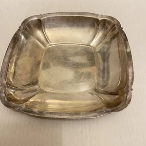 Reed And Barton Shannon EPNS Silver Plated Square Bowl 1020 Preowned Tarnished - Picture 1 of 5