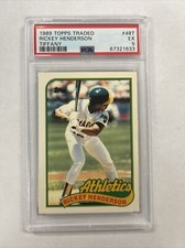 1989 Topps Traded Tiffany Rickey Henderson PSA 5