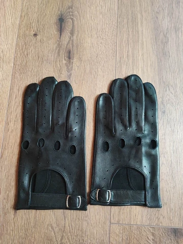 F1, Handmade DRIVER GLOVES MADE IN HUNGARY 100% LEATHER BLACK 9/ 1/2 Cover