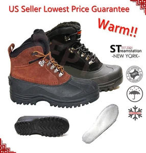 Men's Insulated Winter Snow Boots Shoes Warm Lined Thermolite Waterproof 1002 - Picture 1 of 8