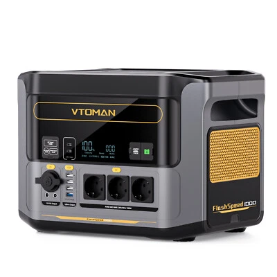 VTOMAN 828Wh Kraftwerk Tragbare Powerstation 1000W Solargenerator für Camping