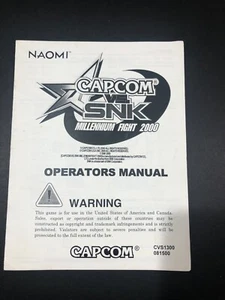 Naomi Capcom vs. SNK Millennium Fight 2000 Operators Manual - Picture 1 of 5