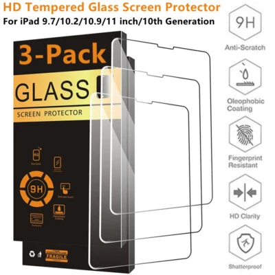 3 Pack HD Tempered Glass Screen Protector For Apple iPad 9.7/10.2/10.9/11 inch - Image 1 of 4