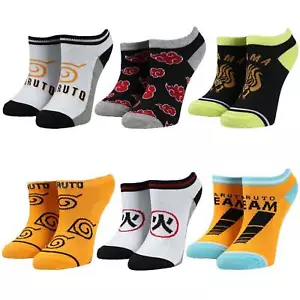 Juego de 6 pares de calcetines tobilleros Naruto Shippuden para niños - Imagen 1 de 8
