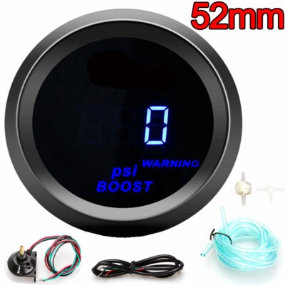 2" 52mm Universal Car Auto Blue LED Digital Turbo Boost Gauge Meter PSI kit      - Image 1 of 4