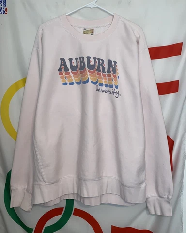 MV Pro Weave Auburn Tigers Sweatshirt XL Pink Pullover Crewneck Football NCAA Cover