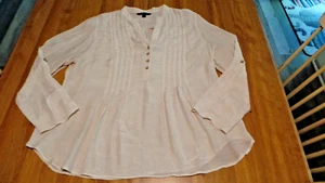 XL Womens - Zac & Rachel Brand - Sheer Antique White Gauze Like Boho Style Top - Picture 1 of 7