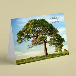 Schöner Baum im Feld Sympathie / Trostkarte passend für Opa Papa Freund - Bild 1 von 1