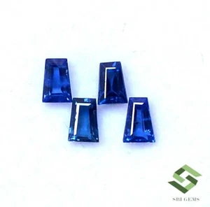 1.02 CTS Natural Blue Sapphire Tapper Cut Upto 4.50x3 mm Lot 04 Pcs Loose Gems - Picture 1 of 6