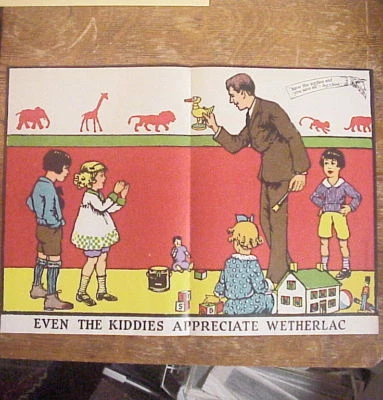 WETHERLAC PAINT 2 Advertising POSTERS Even Kiddies Appreciate VERY COLORFUL - Image 1 of 4