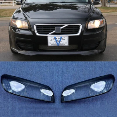 2PCS For VOLVO C30 T5 2008-2010 LH&RH side Headlight Lens Cover+Sealant Glue - Image 1 of 3