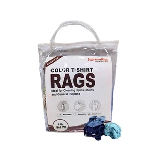 Recycled Color Knit T-Shirt Rags - 1 lb Bag For Multipurpose Cleaning Cloths - Picture 1 of 6
