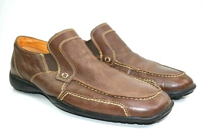 Mocassim Sandro Moscoloni Masculino Couro Marrom Pebbled Tamanho 8 D - Imagem 1 de 4
