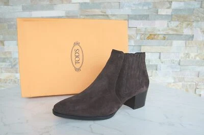 TOD'S Taille 36,5 Bottines Cheville Noir Brun - Photo 1/4