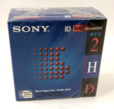 SONY Floppy Disk MFD 2HD 3.5" MAC Formatted 1.40 MB 10MFD-2HDcfm Double-Side - Image 1 of 4