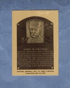 ORATOR JIM O'ROURKE, Giants Official Baseball Hall of Fame METALLIC plaque-card