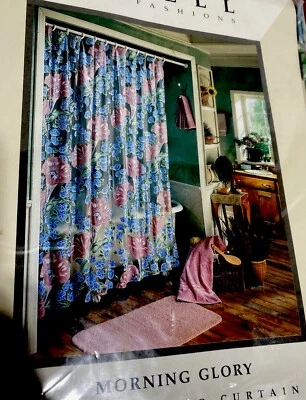 Excell Home Fashions Blue Floral VTG Shower  Curtain, 70"x72" - Image 1 of 4