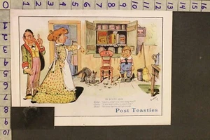 1909 FOOD POST TOASTIES BREAKFAST CEREAL KITCHEN DECOR HUMOR CAT AD SC66 - Picture 1 of 1