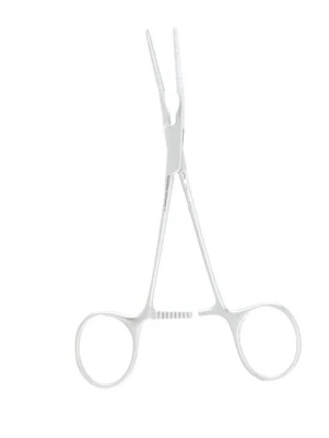 NORRALCO Cooley Pediatric Vascular Clamp, 5.5", Angled, 5mm Outer Caliberated Jaws, 25mm