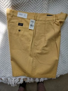NAUTICA Men's Golden Yellow Cotton Pleated, Classic Fit Shorts 38" - Picture 1 of 3